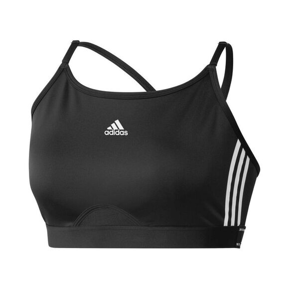 Adidas Womens Light Support 3 Stripe Sports Bra Size 1X Color Black/White - Picture 1 of 3